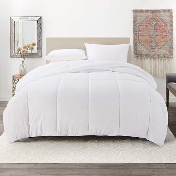 Down Alternative Comforter - Quilted Comforter - Twin Size Comforter - All Season Quilted Duvet Insert, White