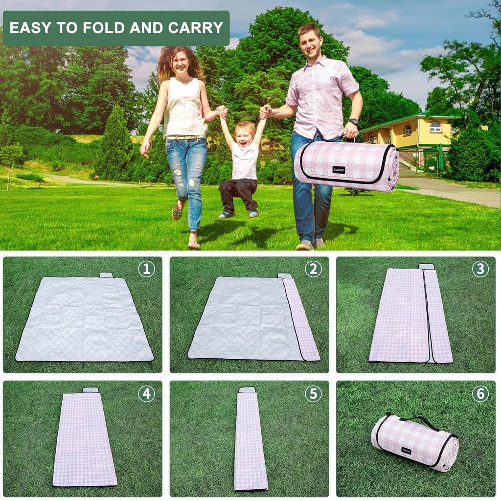 Picnic Blankets Waterproof Sandproof Foldable & Machine Washable, 80''x100'' Extra Large Beach Blankets, Simple