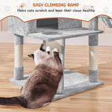 76.5in Multi-Level Large Cat Tree, Big Cat Tower with 3 Condos, Cozy Plush Perches
