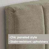 Upholstered King Headboard - Easy Assemble Channel Stitched Headboard King Bed