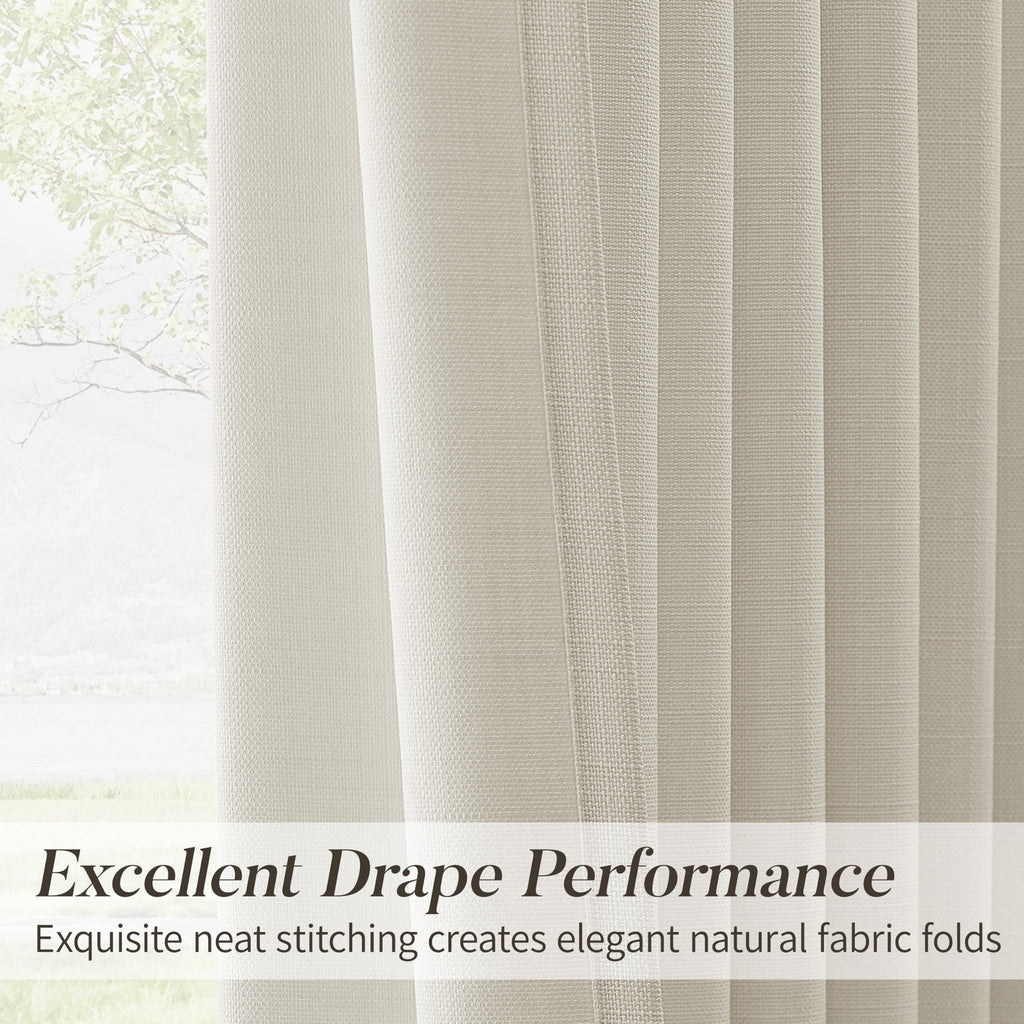 Pinch Pleat Light Filtering 100 Inches Extra Long Curtains, Privacy Window Memory Shaped Pleated Drapes Bedroom