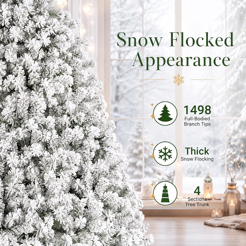 Artificial Christmas Tree, Unlit Snow Flocked