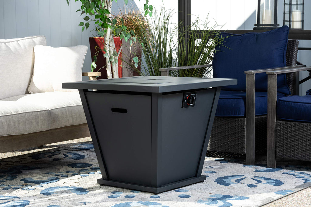 28in Olivera Fire Table, Black