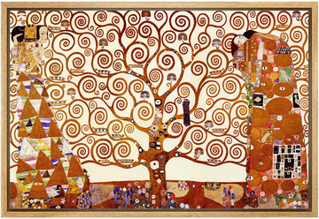 Framed Canvas Print Wall Art Tree of Life by Gustav Klimt People Historic Illustrations Fine Art Traditional Colorful