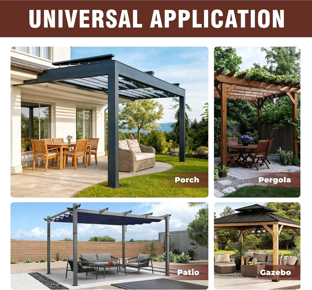 4 Panels Outdoor Stripe Curtains , Waterproof Light Filtering Indoor Outdoor Curtain Panels with Grommets for Porch