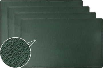 Vinyl Waterproof Placemats, PU Table Mats, Stain Resistant, Heat Resistant, Non-Slip Easy to Clean Dining - Set of 4
