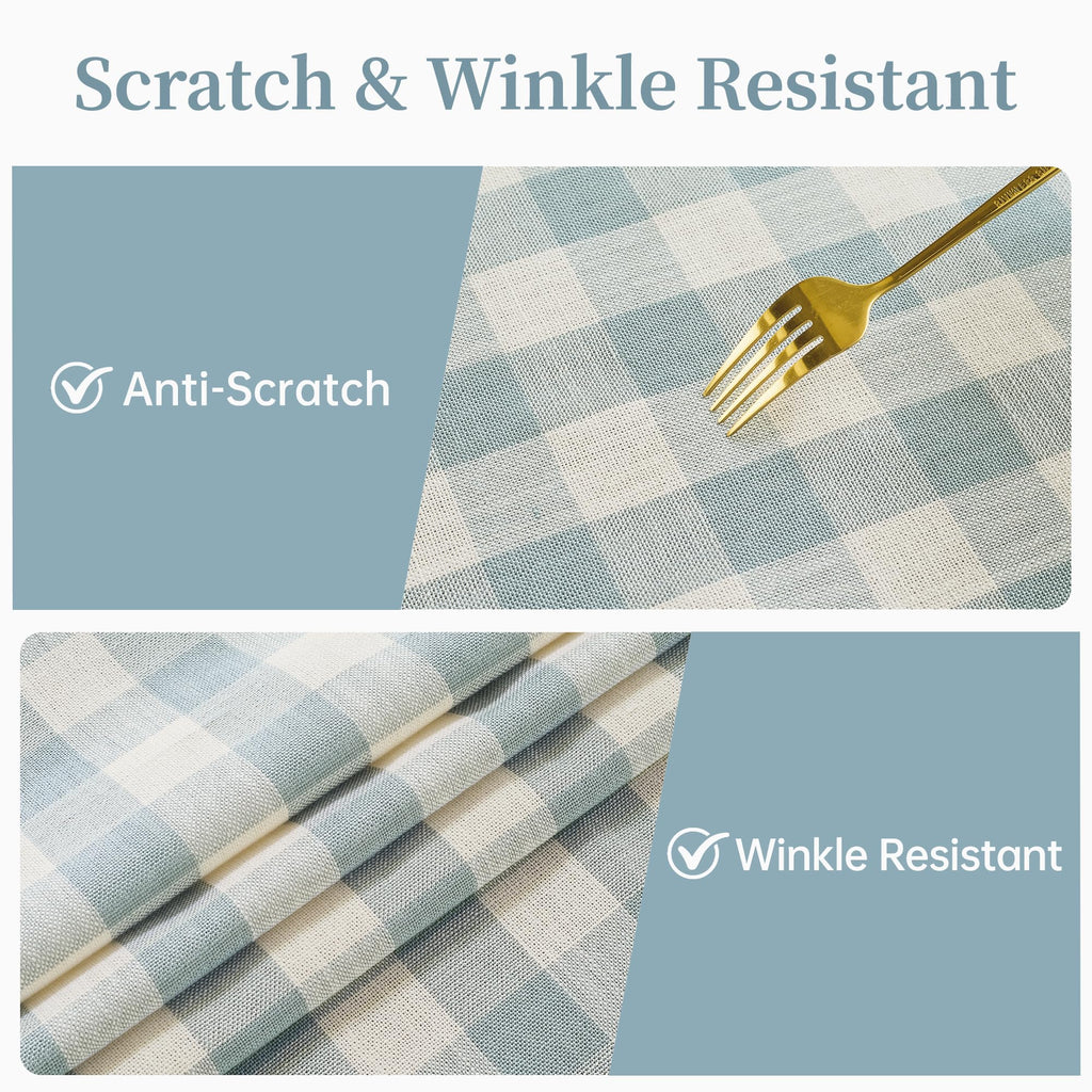 Blue Checkered Tablecloth Rectangle Tables Buffalo Plaid Gingham Table Cloth Cotton Linen Rustic Tablecloths Washable