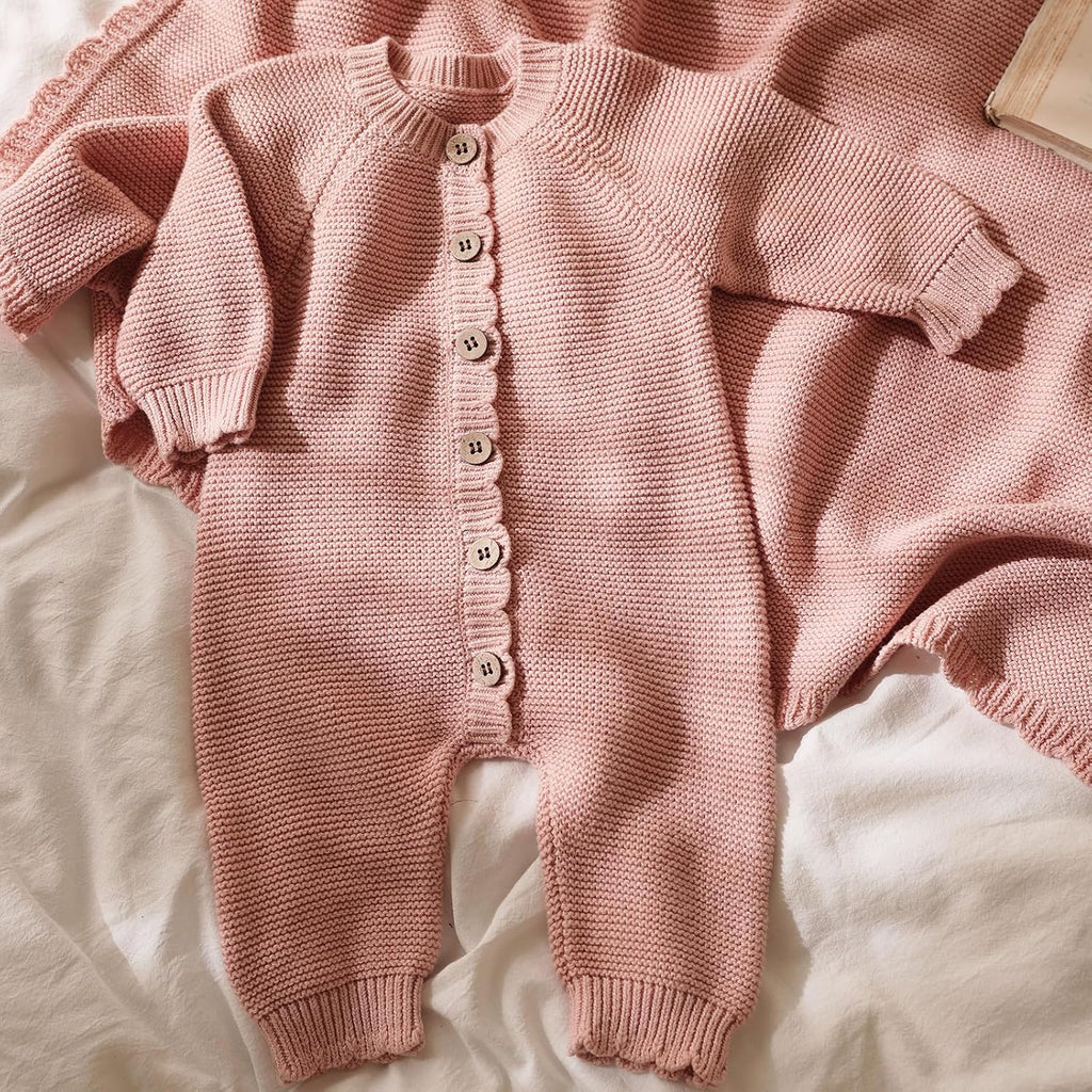 Baby Knit Romper, Cotton Sweater for Newborn Boys and Girls