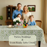 CPC Tablecloth 100% Cotton 60x60 Inch Indian Block Print Square Table Cover, Table Cloth for Wedding