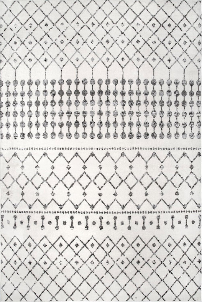 Zola Grey Trellis Power Loomed Area Rug, 5' x 8'