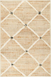 Dash and Albert Kali, Natural, 2' x 3', Diamond, Soft and Cozy, High Traffic, Lightweight, Anti-Slip