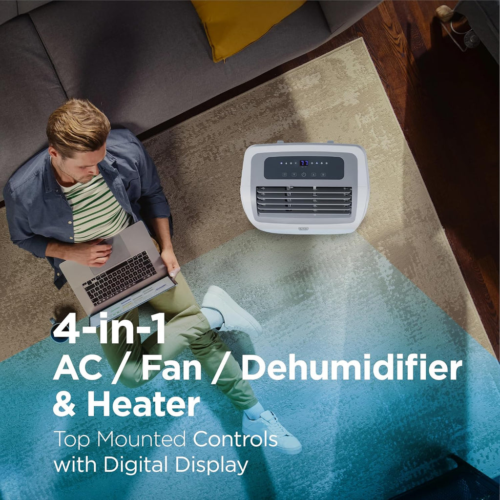 12,000 BTU Portable Air Conditioner with 9,000 BTU Heating, 4-in-1 AC, Heater, Dehumidifier and Fan