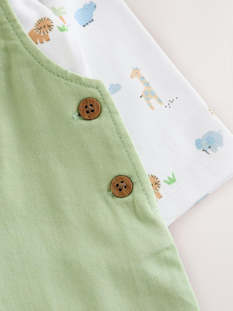 Baby Twill Dungarees and Bodysuit Set