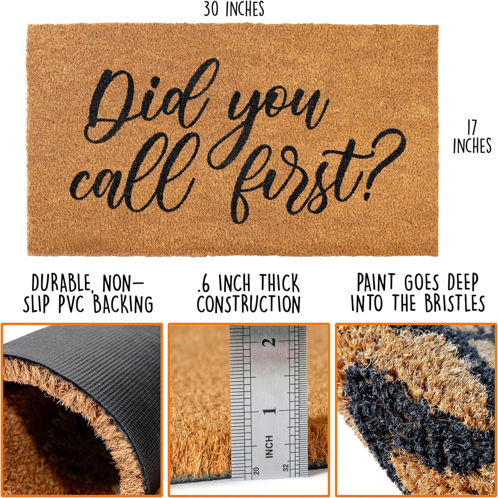 Did You Call First Welcome Mat 30x17 Inch, Funny Front Door Mat Coir | Funny Home Decor, Conversation Starter