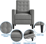 Home Theater Seating Single Fabric Recliner for Living Room Chair Adjustable Sofa with Thicker Seat Cushion Tufted