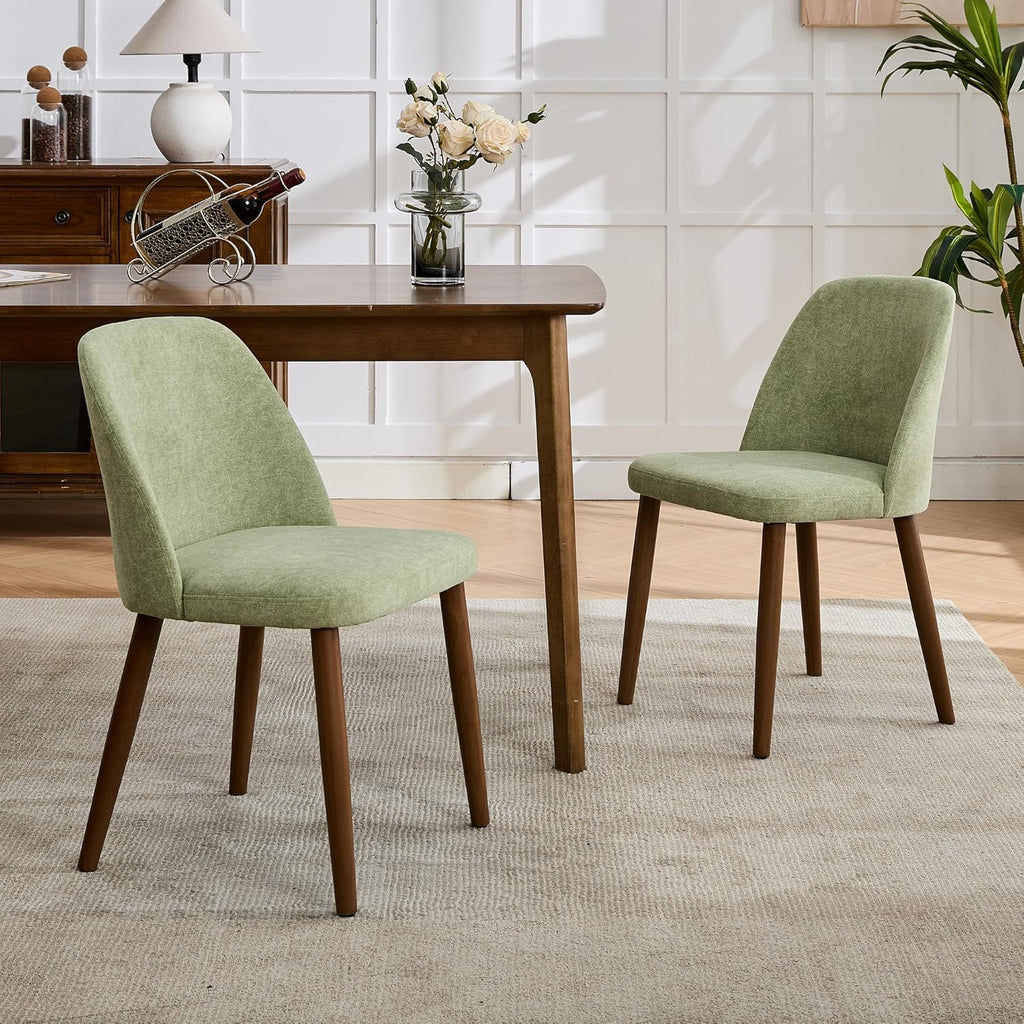 Upholstered Dining Chairs Set of 2,Solid Wood Legs,Modern Dining Chairs Set of 2