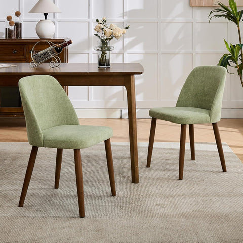 Upholstered Dining Chairs Set of 2,Solid Wood Legs,Modern Dining Chairs Set of 2