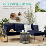 Best Choice Products Outdoor Rope Woven Sectional Patio Furniture L-Shaped Conversation Sofa Set for Backyard