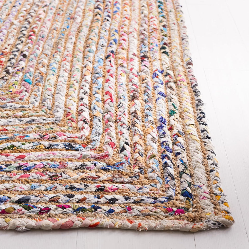 Cape Cod Area Rug 8x10, Jute Braided Large Beige & Multi CAP202B | 1/4" Pile, Indoor Rug, Handwoven, Braided Jute &