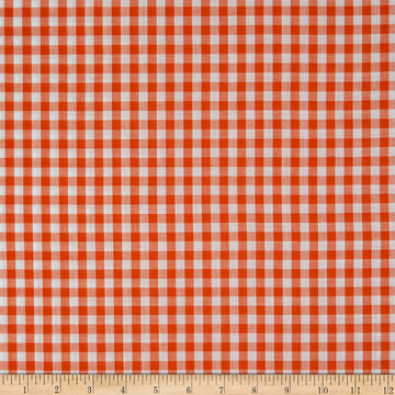 Wide Width 1/4'' Gingham Check Orange, Fabric by the Yard