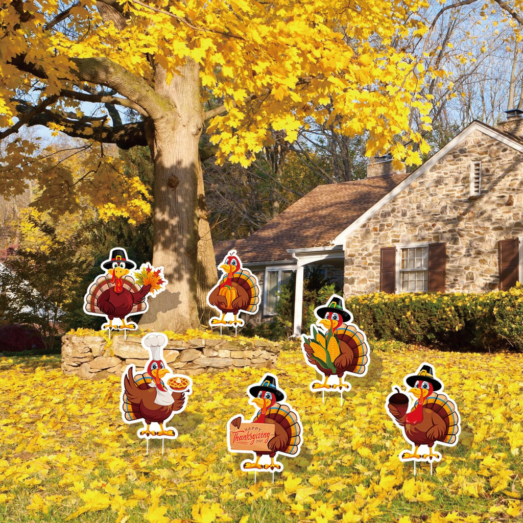 Thanksgiving Turkey Yard Signs, Outdoor Decorations for Lawn Garden