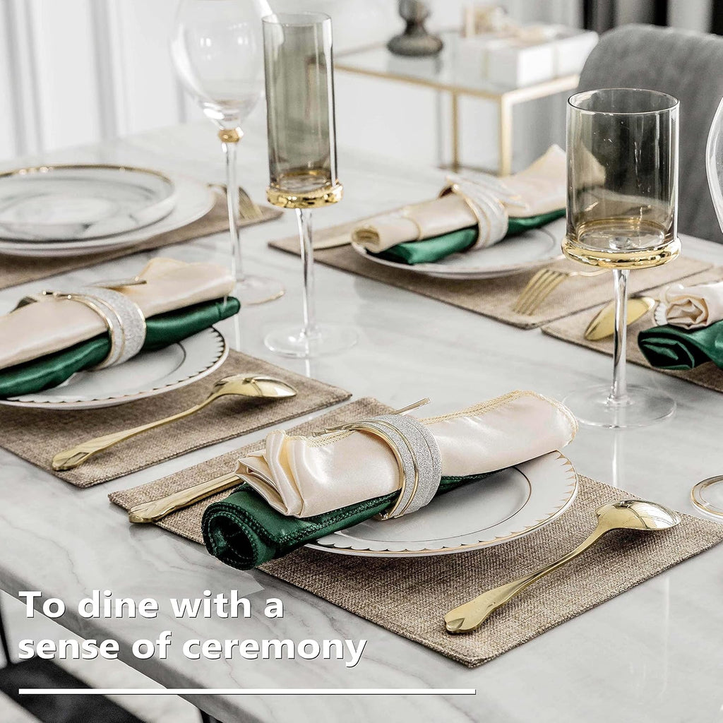 Linen Placemats Heat Resistant Dining Table Cloth Place Mats Kitchen Table Mats Placemats Table Decor - Set of 4