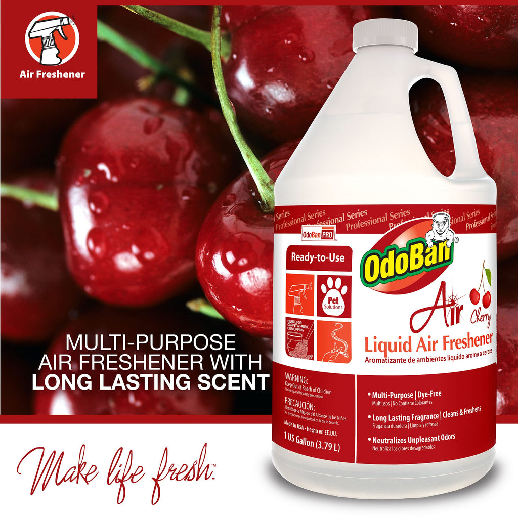 Professional Series Ready-to-Use Air Cherry Liquid Air Freshener, Made in the, Cherry Scent, 2-Pack, 1 Gallon Each