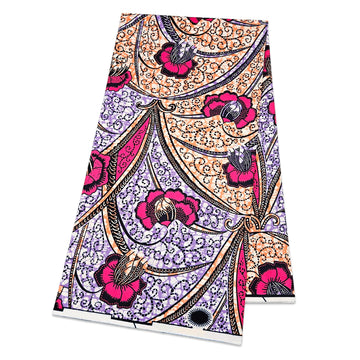 African Fabric 100% Cotton Ankara Wax Print Fabric 6 Yards Cloth for Party Dress and All