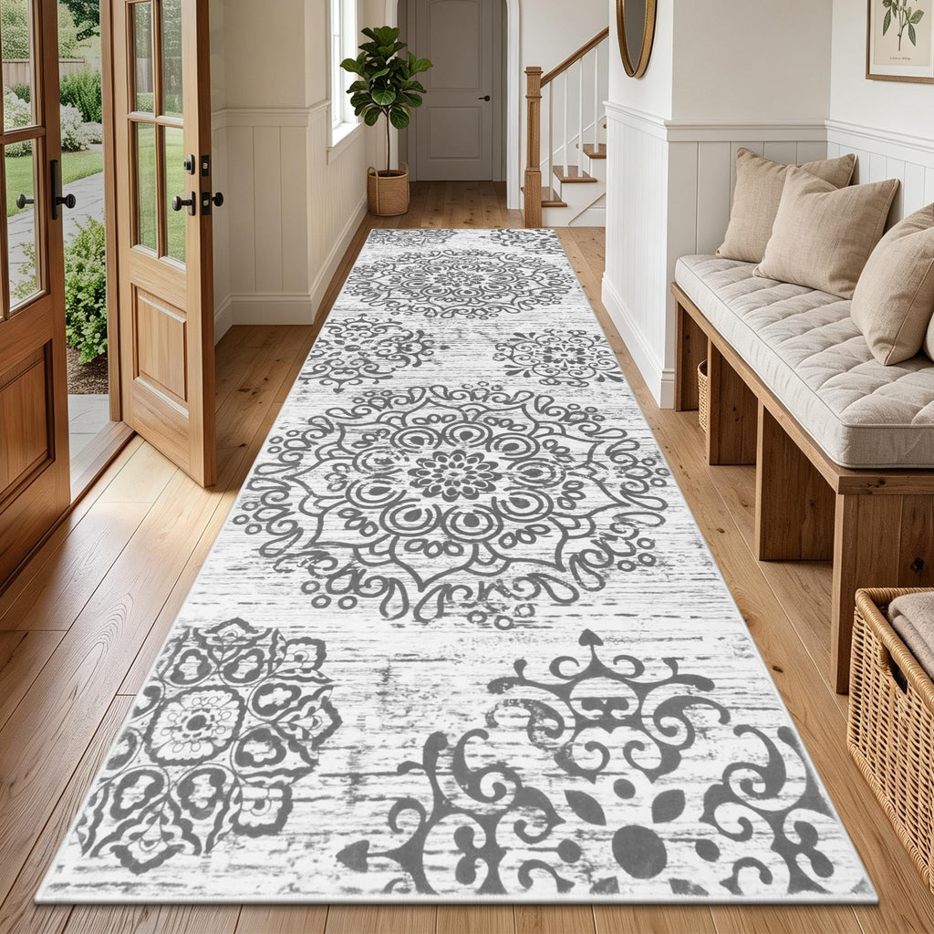 Hallway Runner Rug 3'x8', Washable Non Slip Kitchen Rug Runner