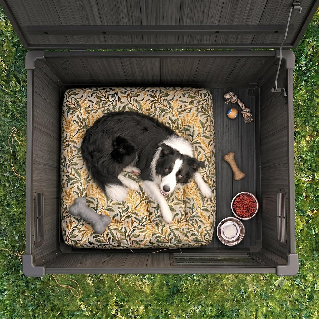 Large Dog House Outdoor Weatherproof, Indoor Dog House with Lock Door