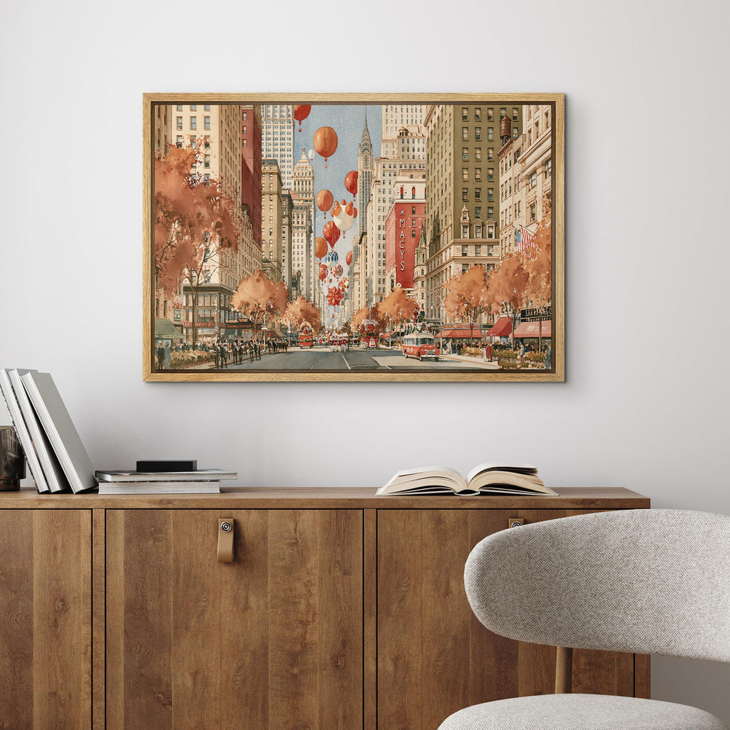 Framed Canvas Wall New York Thanksgiving Parade
