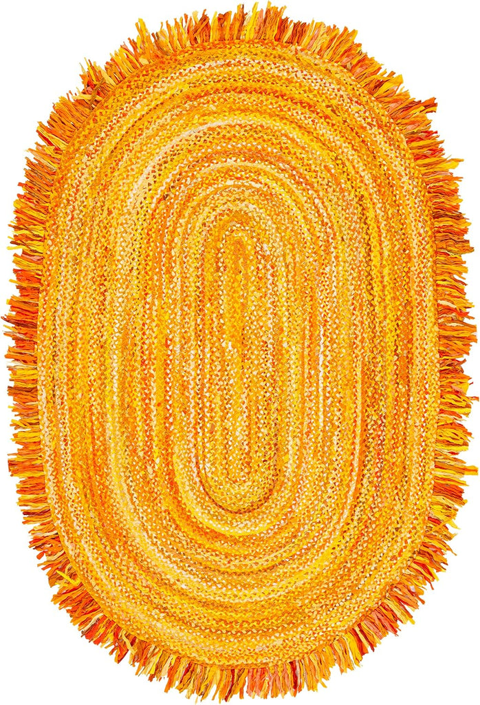 Braided Oval Rug 5x8, Gold BRD451D