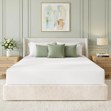 Cal King Mattress 12 Inch, Gel Memory Foam Mattress, Medium Firm | Bed Mattress in A Box, Cooling Green Tea Gel