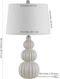 Corina White Triple Gourd Ceramic 26-inch Bedroom Living Room Home Office Desk Nightstand Table Lamp (LED Bulb Included)