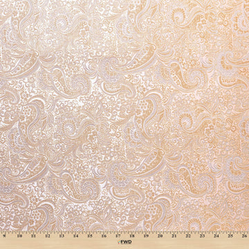 Metallic Paisley Brocade Fabric 60" by Yard in Red Yellow White Purple Blue (Pink/Gold)
