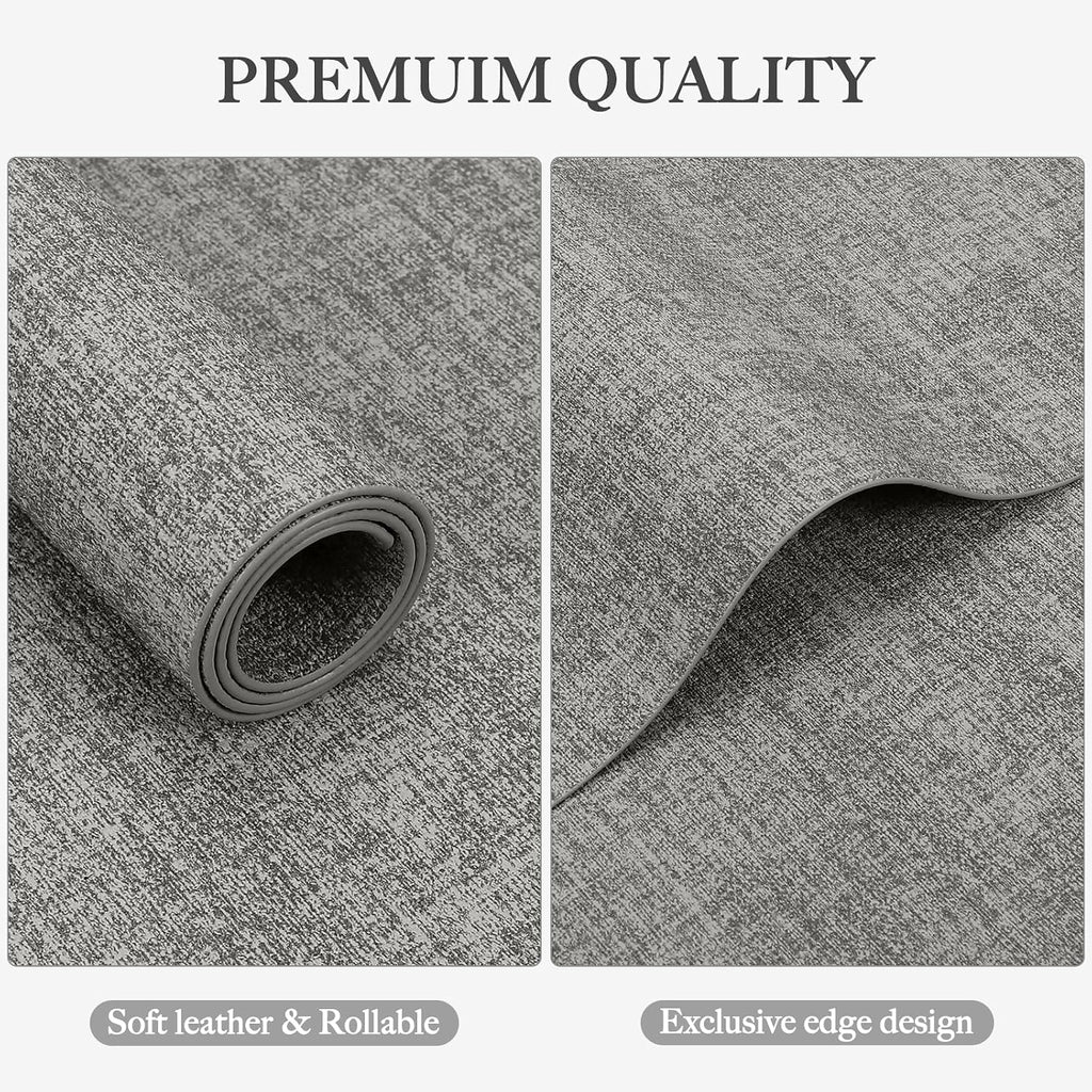 Faux Leather Heat Resistant Placemats - Waterproof Oilproof Wipeable Dining PU Place Mat Easy Clean Table - Set of 4