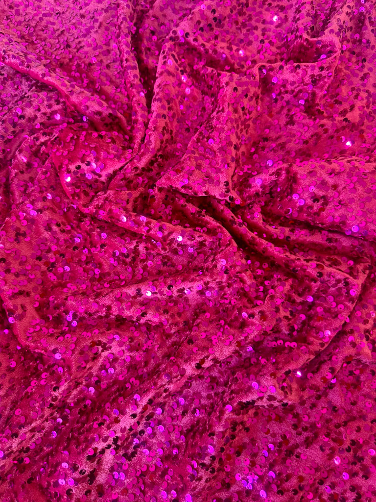 Sequin Velvet Fabric Soft Stretchy Cloth Glittering Sequins - Perfect for Dressmaking and Christmas Decor - 1 Yard of