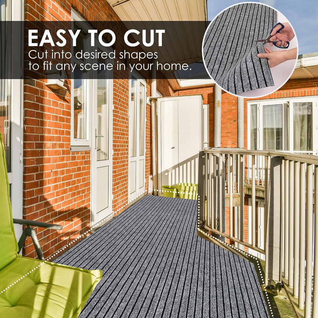 2Ft x 6Ft Outdoor Runner Rug Waterproof, Non Slip Rubber Backing