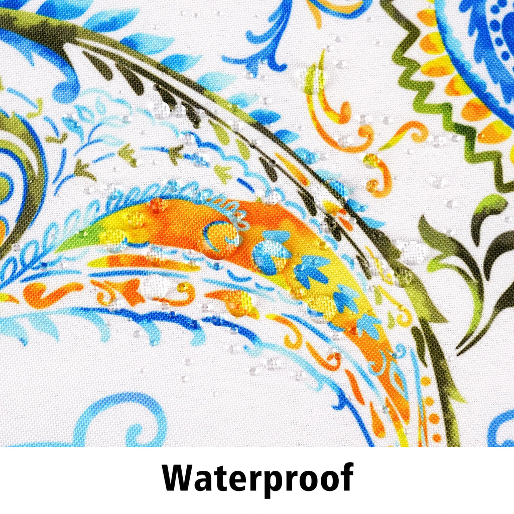Outdoor Tablecloth with Umbrella Hole and Zipper, Round Fitted Patio Table Covers for Spring/Summer, Machine Washable