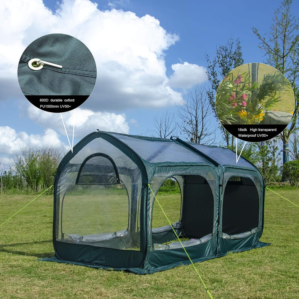 Pop Up Greenhouse Cover Flower House Mini Gardening Plant Flower Sunshine Room,Backyard PVC Cover for Cold Frost