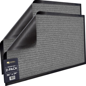 Front Door Mat, Indoor Outdoor Welcome Muddy Doormat, 36x24 Battleship Gray
