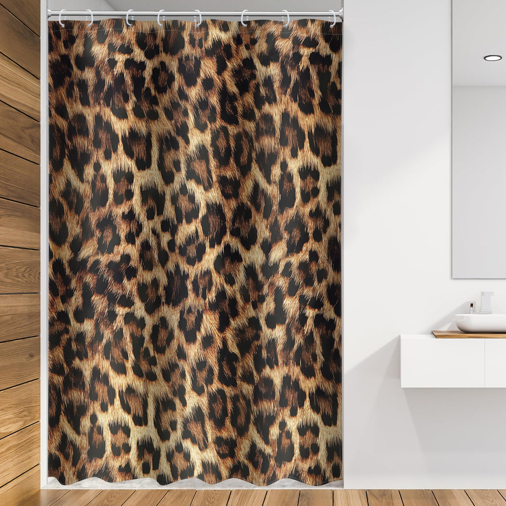 Cheetah Print Shower Curtain 48x72 Retro Leopard Bathroom Decor
