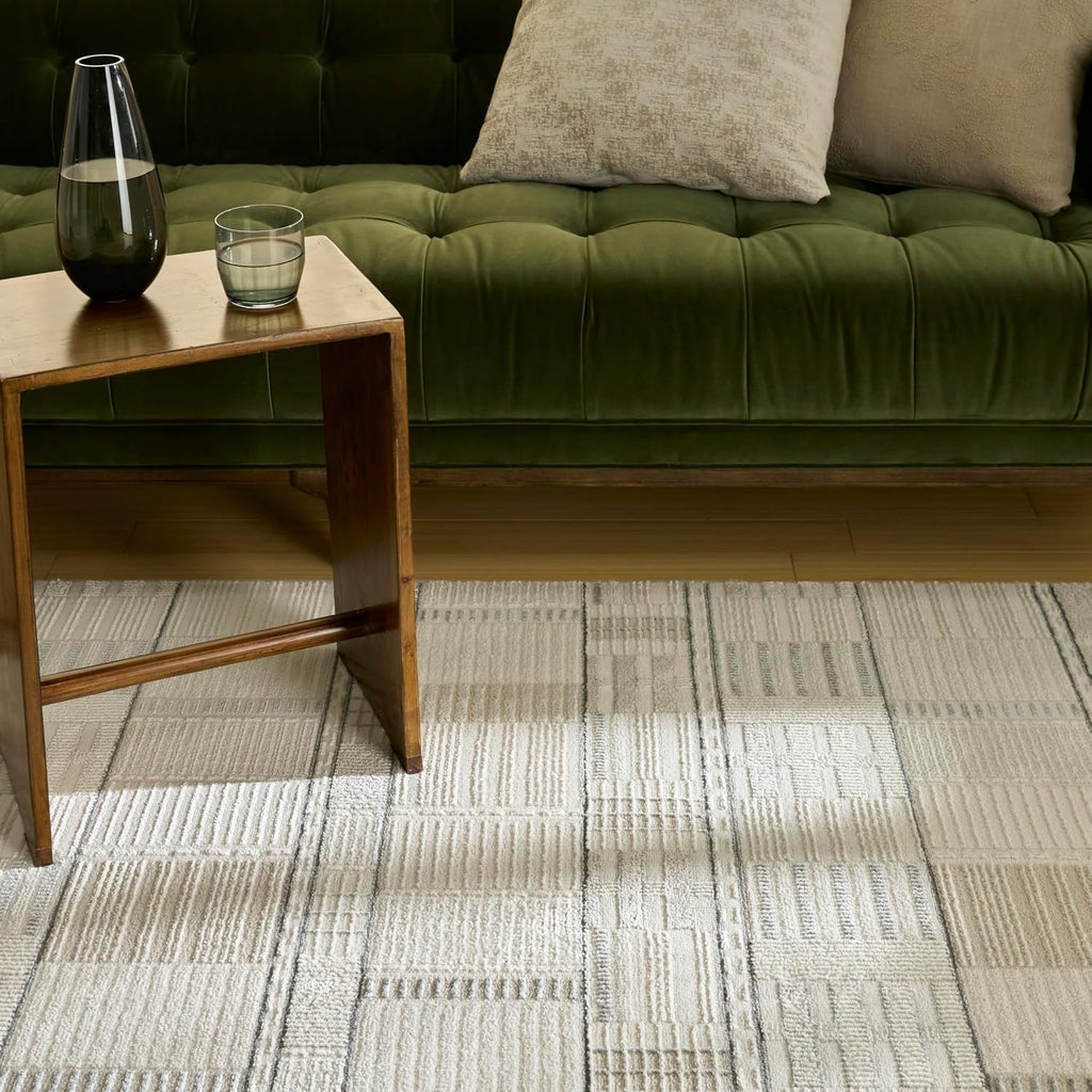 Home Nordic Ivory Grey Area Rug - Easy Clean, Non Shedding, Bed Room, Living Room, Dining Room, Kitchen (5' x