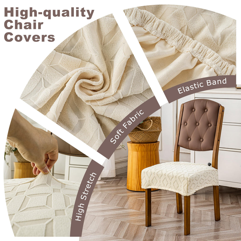 Waterproof Chair Covers Set of 4, Dining Chair Cover, Beige