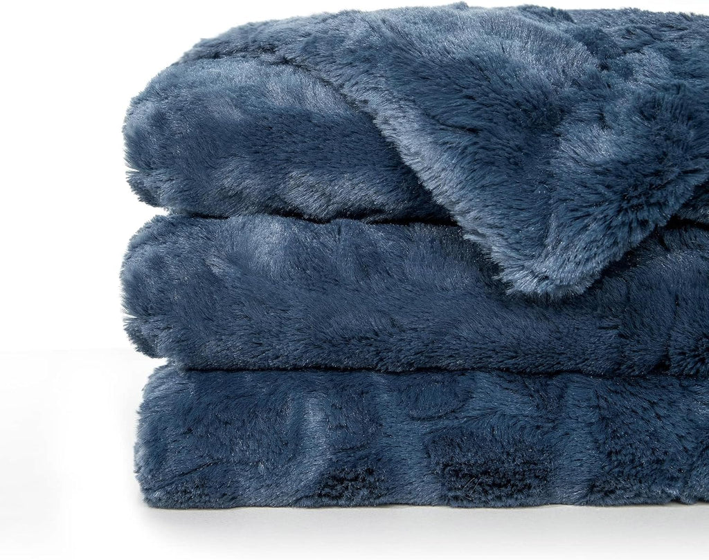 Faux Fur Luxury Throw Blanket,Double Side Soft Fluffy Shaggy Fuzzy Blanket, Throw)