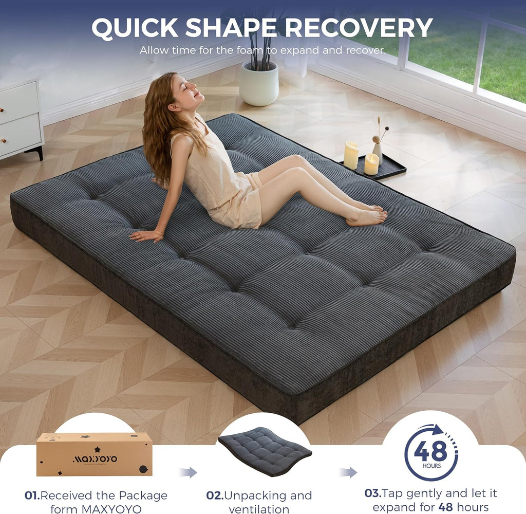 6" Extra Thick Japanese Floor Mattress Futon Mattress