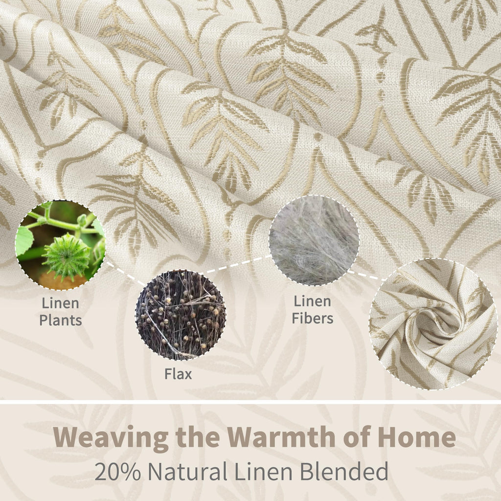 Floral Leaf Curtains 84 inch Curtains 2 Panel Set