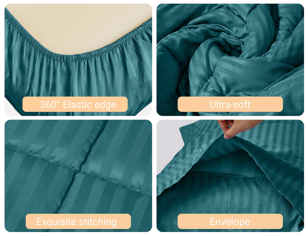 Toddler Bedding Set, Fits 55"x30" Toddler Beds, 4-Piece, Teal