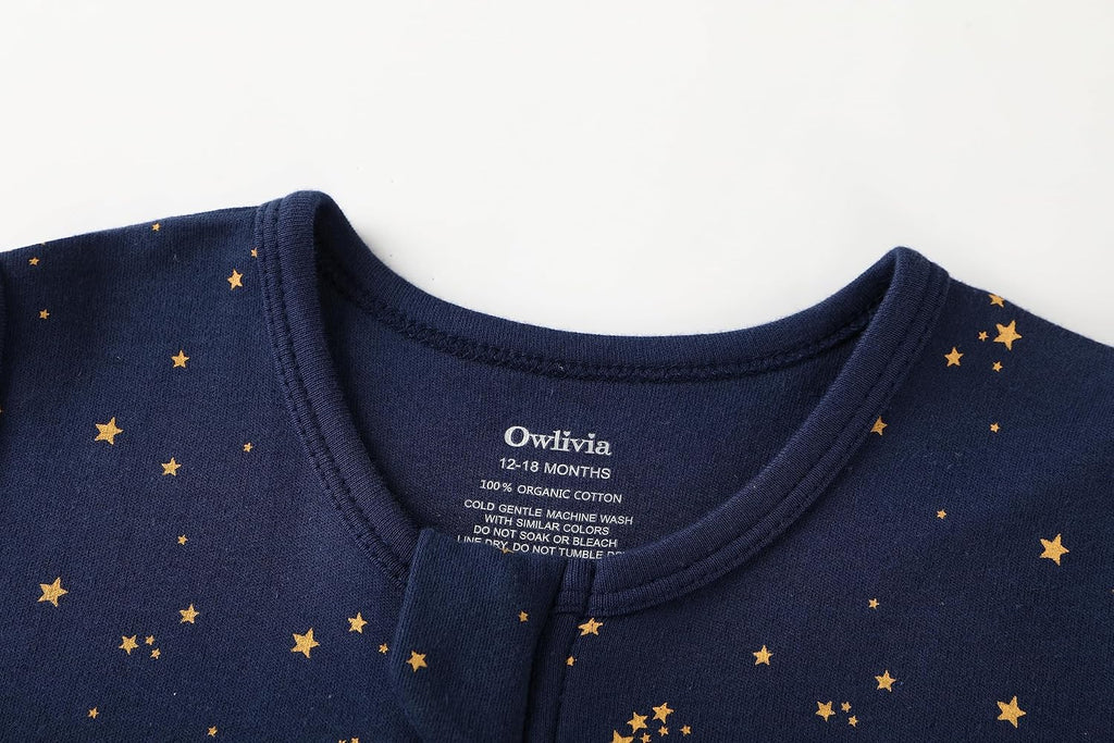 Baby Organic Cotton 0.5 TOG Wearable Blanket-Light Sleeping Bag with Way Zipper, Boys Girls Swaddle Transition