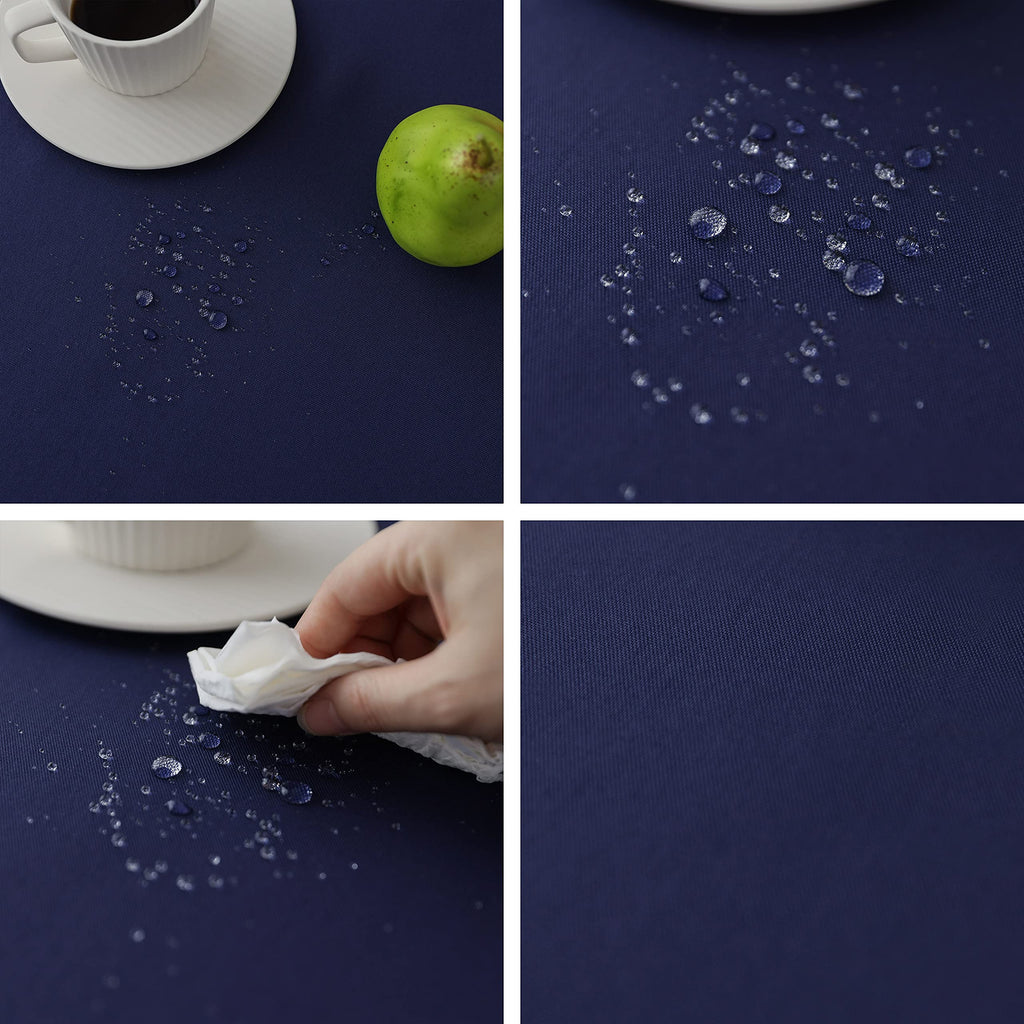 Blue Waterproof Fabric Tablecloth for Rectangle Table Spill Proof Polyester Table Cloth 1 Pack Decorative Washable